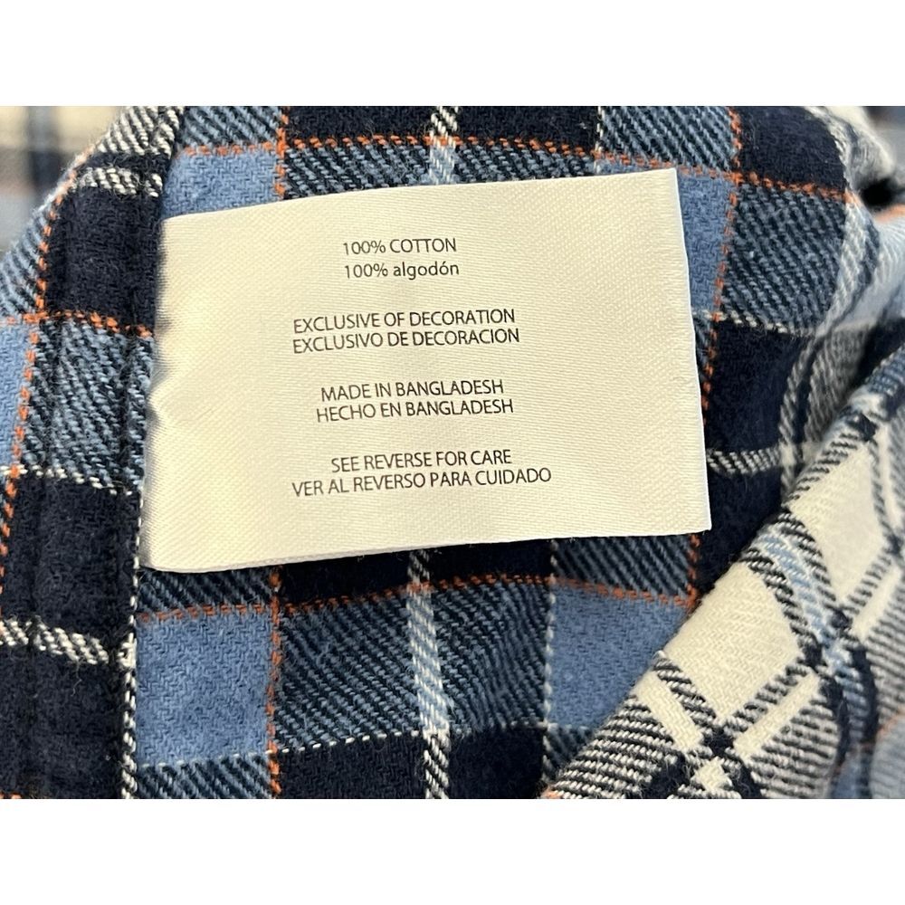 Eddie Bauer Flannel Shirt Mens Size Large Blue White Plaid Long Sleeve Button Up - Picture 4 of 7